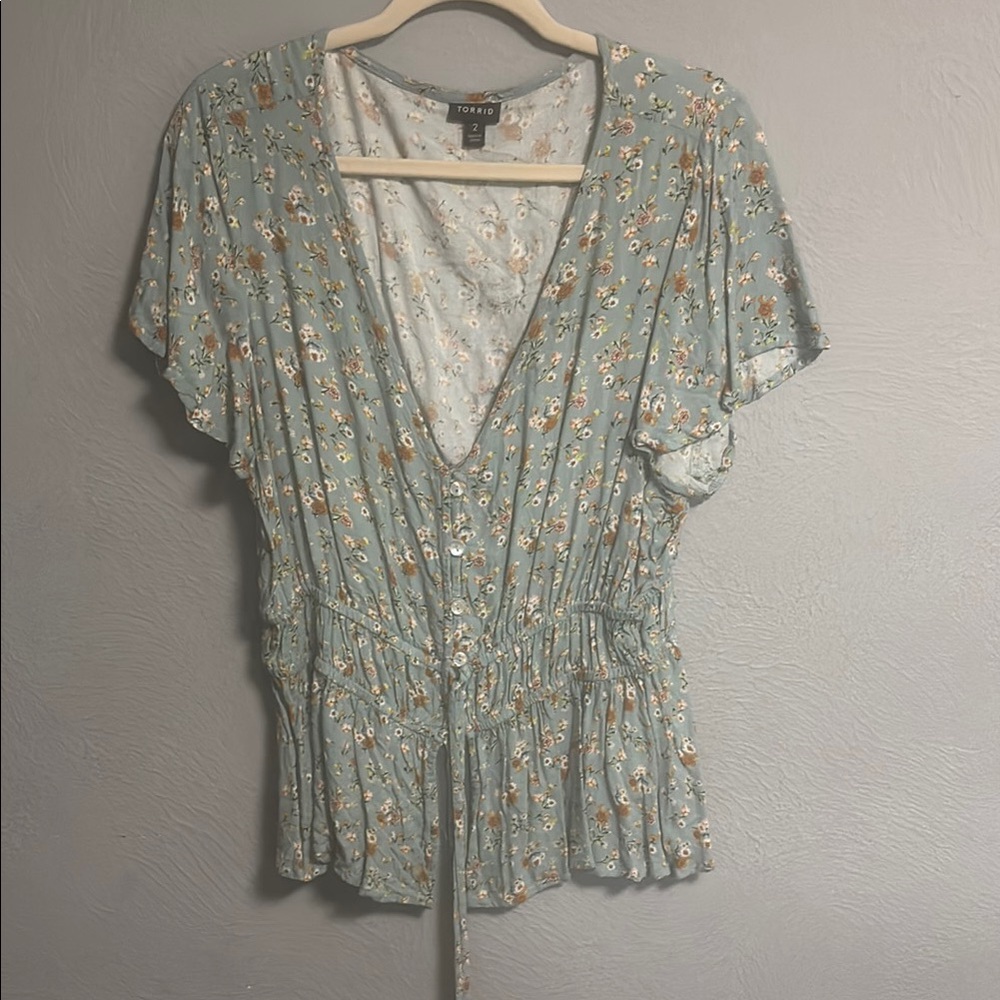 Torrid Blue Floral Women's Top